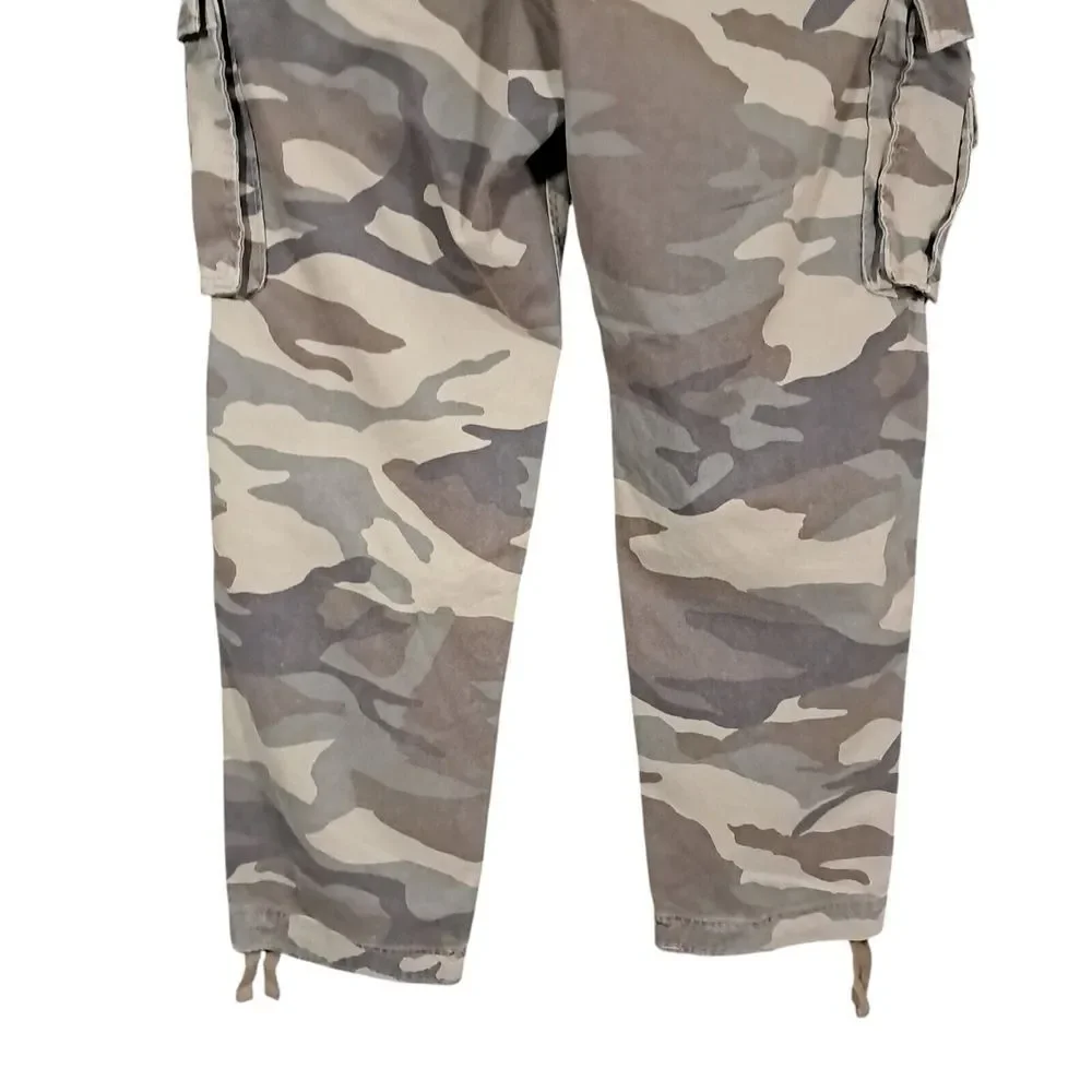 Vtg Abercrombie Fitch Camo Military Cargo Slim Straight Paratrooper Pants Men 32